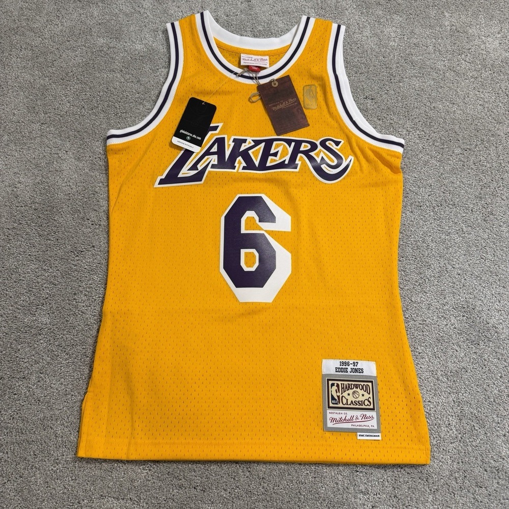 Mitchell & Ness Eddie Jones Los Angeles Lakers Jersey Mens S Swingman 1996-97 LA